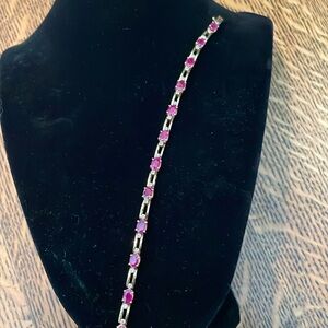 14 kt gold ruby and diamond bracelet